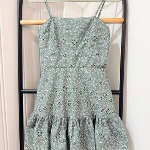 Altar'd State green floral eyelet mini dress